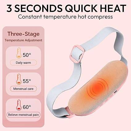 BÉAUTY Cordless Heating Pad with Adjustable Temperature and 4 Vibration Modes, Portable and Stylish