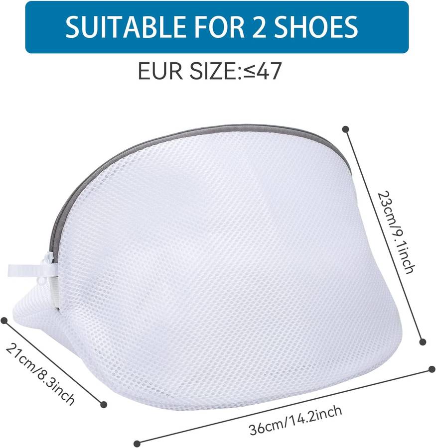 Laundry Net for Shoes and Sneakers 2 Pieces Shoe Laundry Bag with Zipper Laundry Bag Protector Laund
