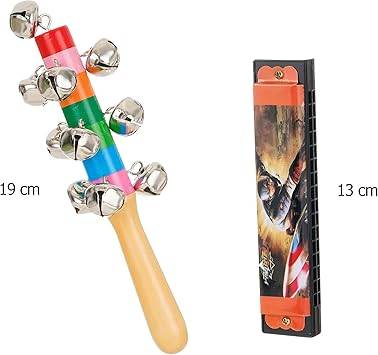 Musical Instruments for Children, 7-Piece Wooden Set, with Xylophone and Wooden Toy Percussion Set,