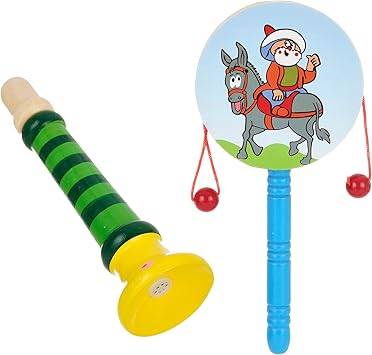 Musical Instruments for Children, 7-Piece Wooden Set, with Xylophone and Wooden Toy Percussion Set,