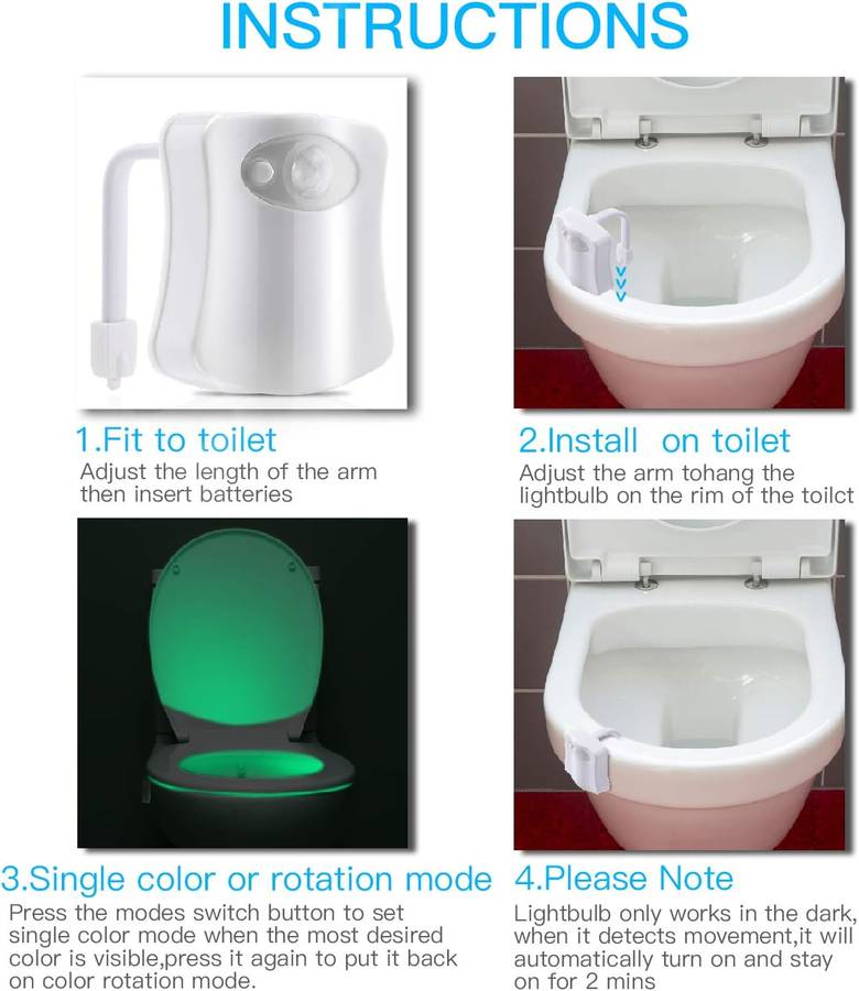 Stock from 6//8 Colors Toilet Light