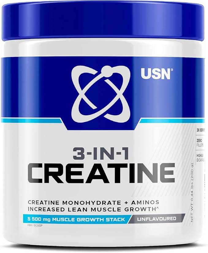 USN 1kg Chocolate Whey Protein PLUS USN 1kg Peanut Buttercup Whey Protein PLUS USN Creatine 200g.