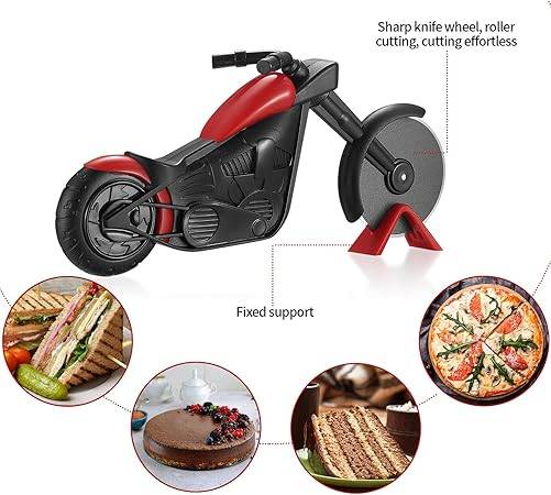 Motorcycles Pizza Cutter, Motorcycle Pizza Cutter, Stainless Steel Pizza Knife Two Wheeled, Novelty