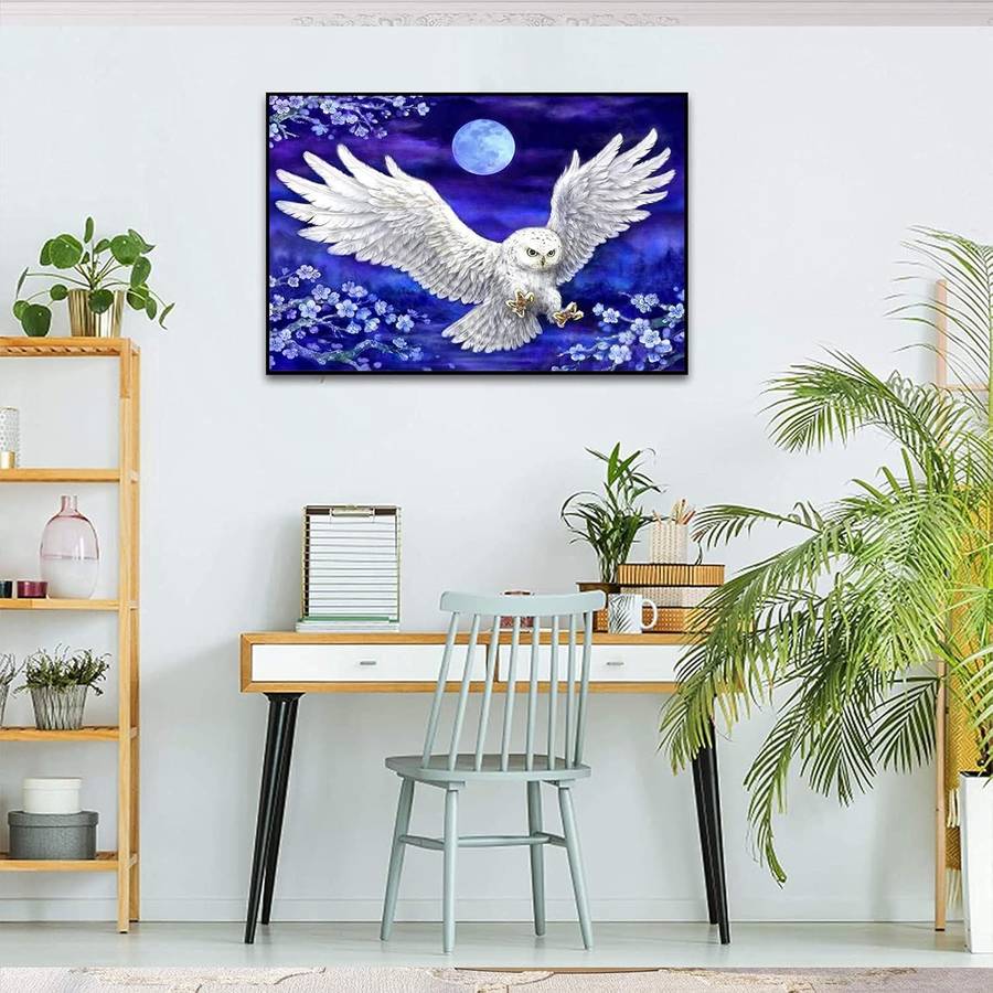 Snow Owl - 5D Diamond Art Crystal Beads-30X40Cm