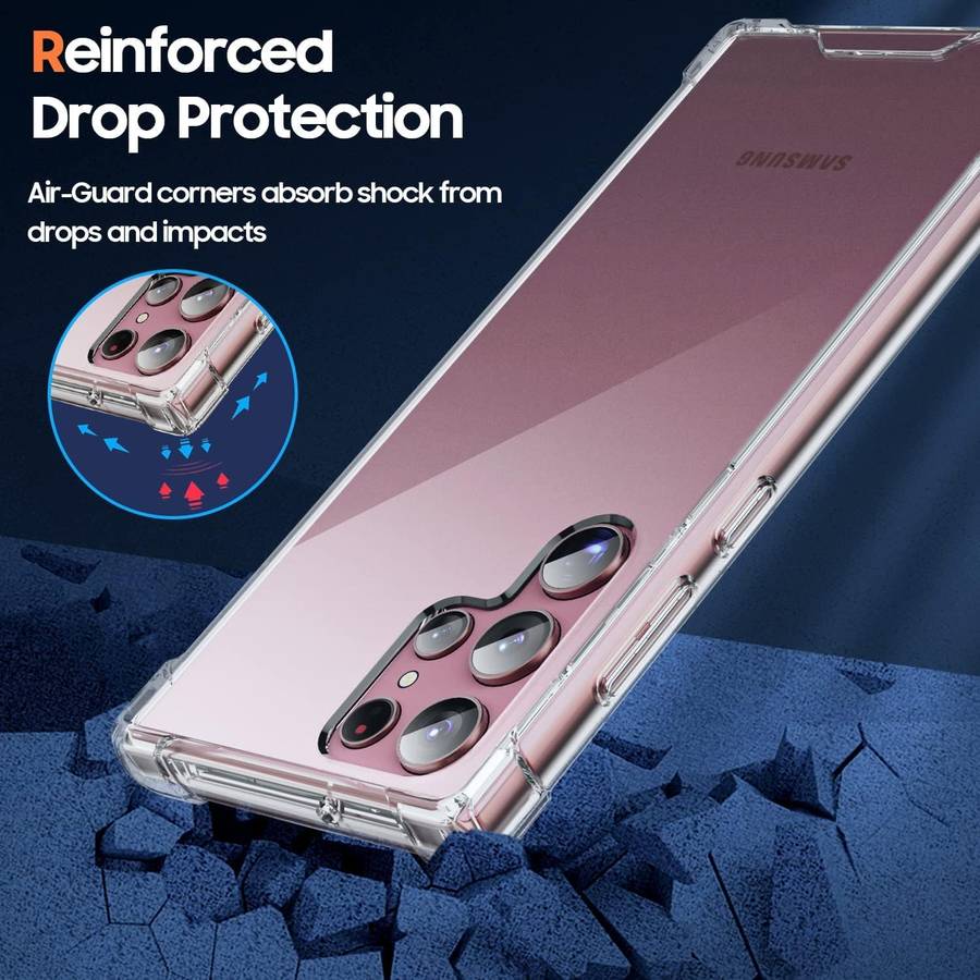 Crystal Shockproof Bumper Protective Cover Hard PC Back Flexible TPU Frame Galaxy S23 Ultra S23U