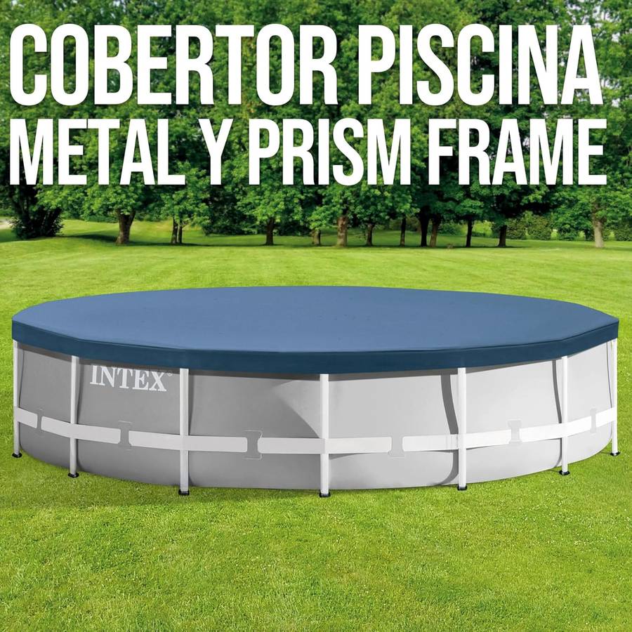 Intex 3.05m Round Easy Set Outdoor Backyard Swimming Pool Cover, Blue - Unboxed