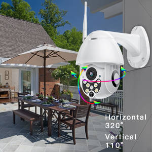 SDETER Outdoor PTZ WiFi Security Camera, Pan Tilt Zoom 4.1X Surveillance CCTV IP Weatherproof