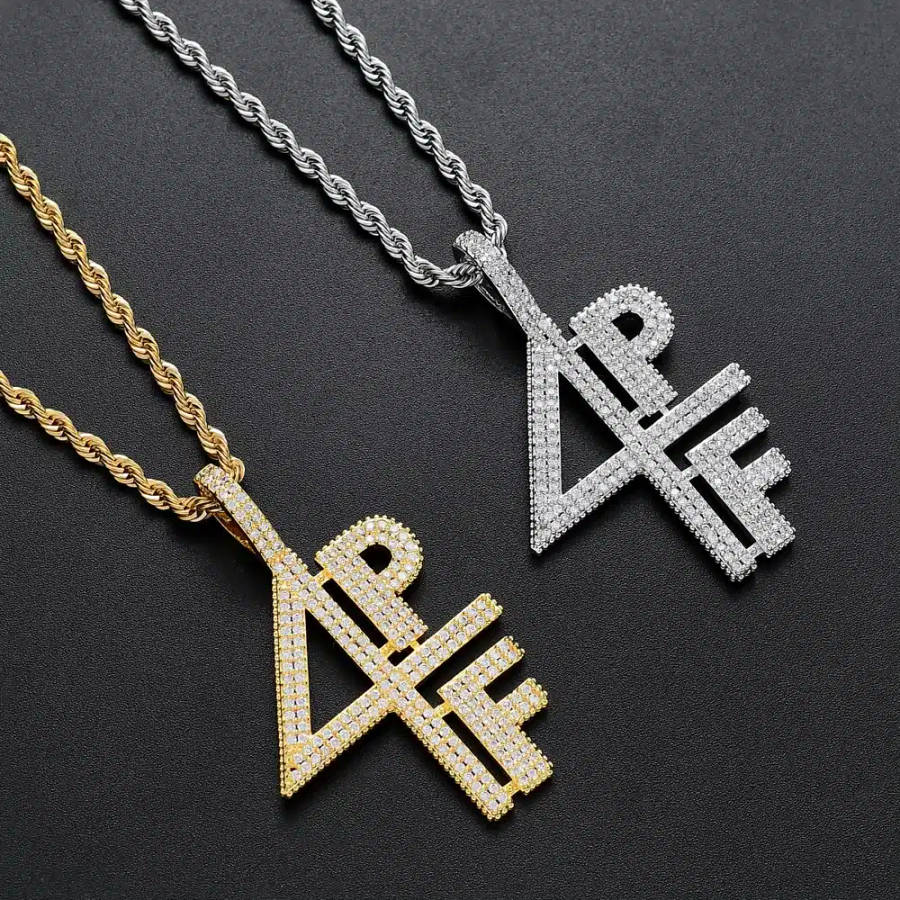 4PF "Four Pockets Full" Lil Baby Inspired Iced CZ Diamond Pendant (Gold)
