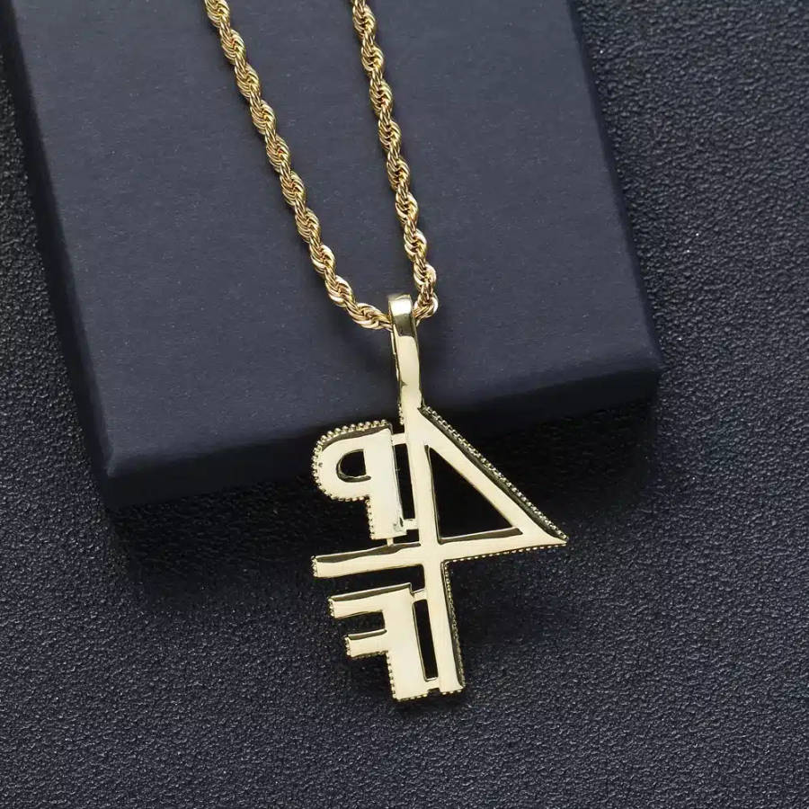4PF "Four Pockets Full" Lil Baby Inspired Iced CZ Diamond Pendant (Gold)