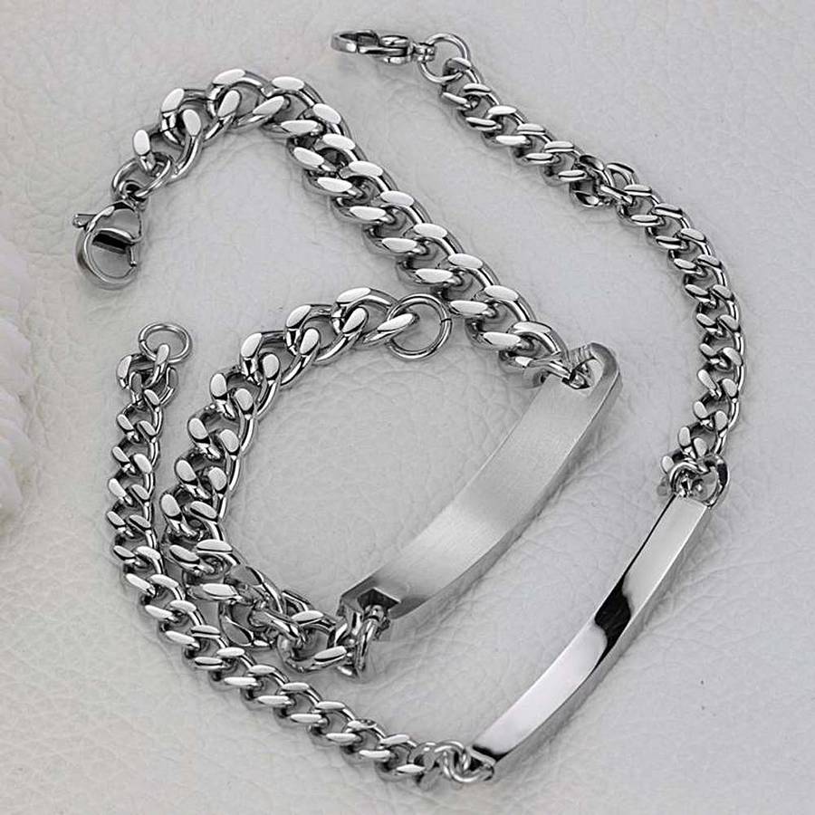 Couples Engraved Bracelet set