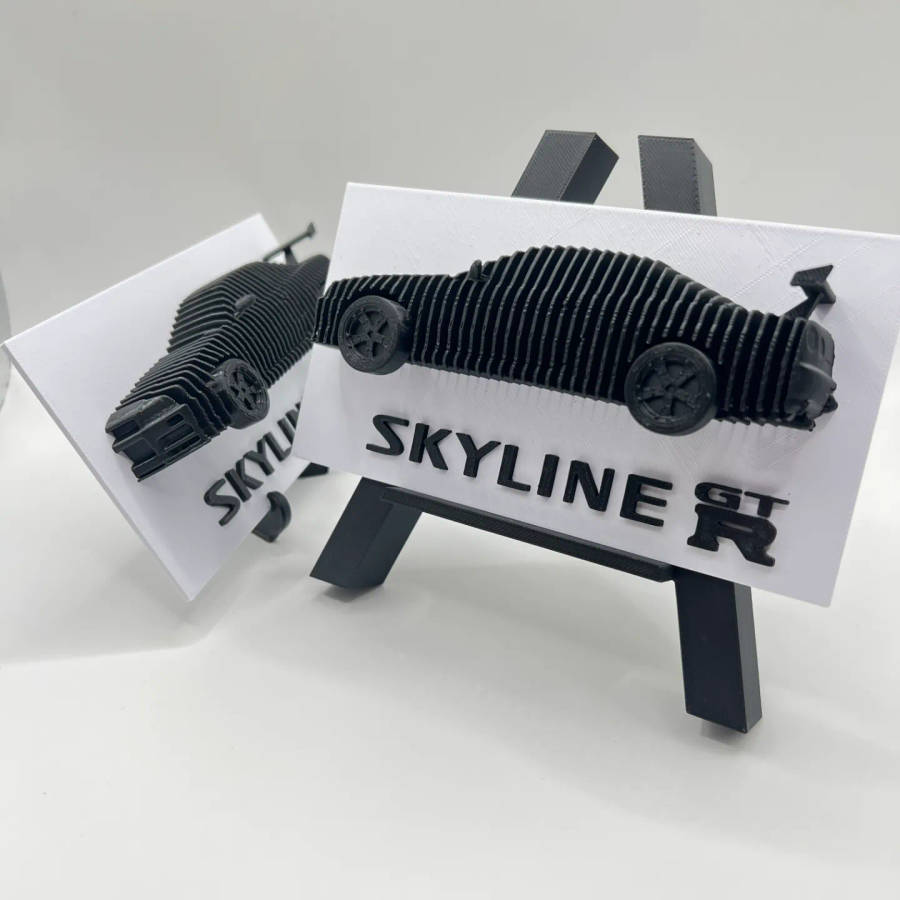 Layered Nissan Skyline R34 Sculpture