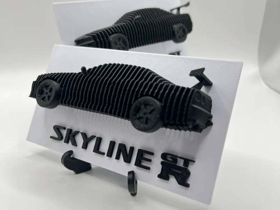 Layered Nissan Skyline R34 Sculpture