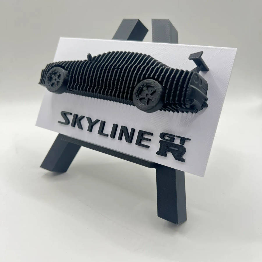 Layered Nissan Skyline R34 Sculpture