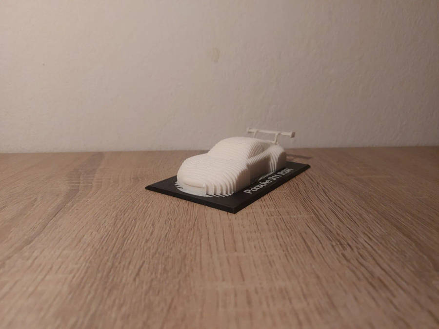 Layered Porsche 911 RSR Sculpture