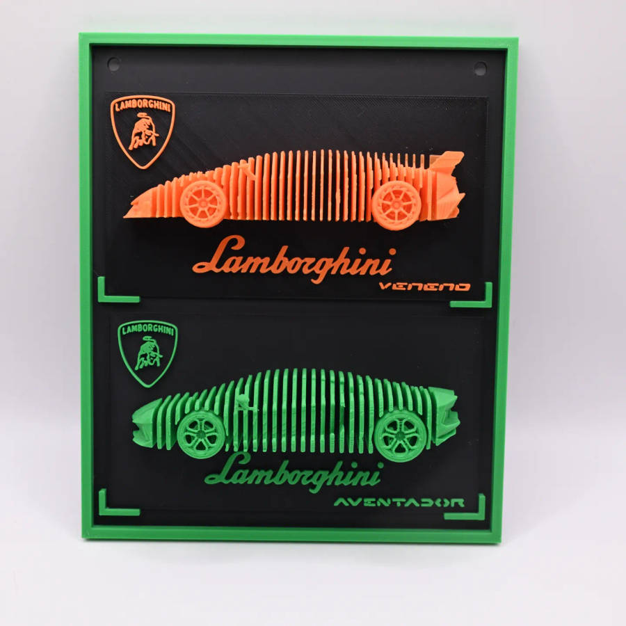 Layered Lamborghini Aventador Sculpture