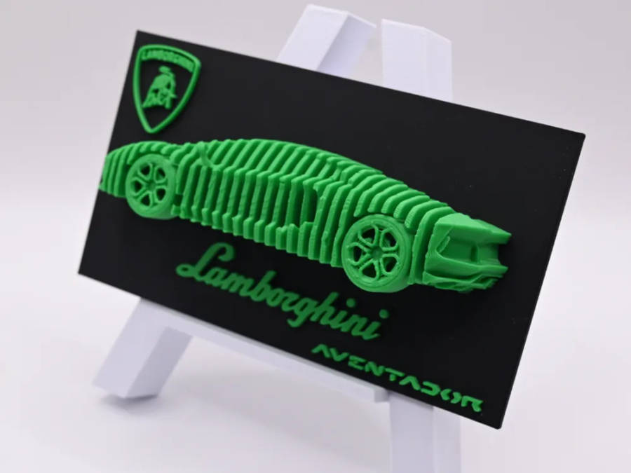 Layered Lamborghini Aventador Sculpture
