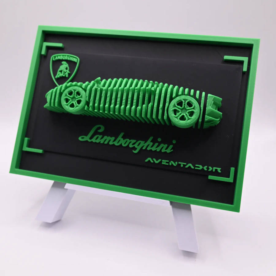Layered Lamborghini Aventador Sculpture