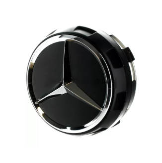 MERCEDES BENZ pop out centre caps-75mm- 4pk Black