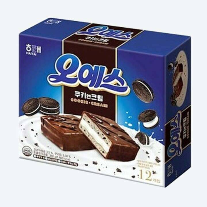 Haitai Oh! Yes Cookie &amp; Cream Chocolate Coated Cake (12 Pack) 360g