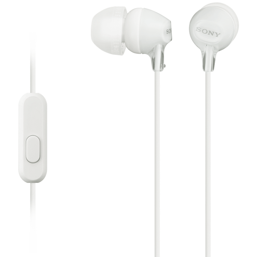 Sony MDR-EX15AP (White) InEar Earphone with Mic for iPhone - Android - Blackberry
