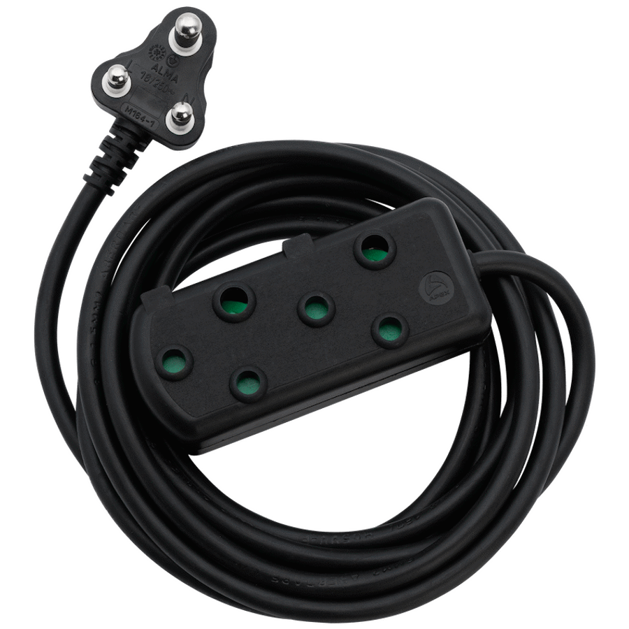 Switched Heavy Duty Side by Side (SBS) Extension Leads 20m- BK