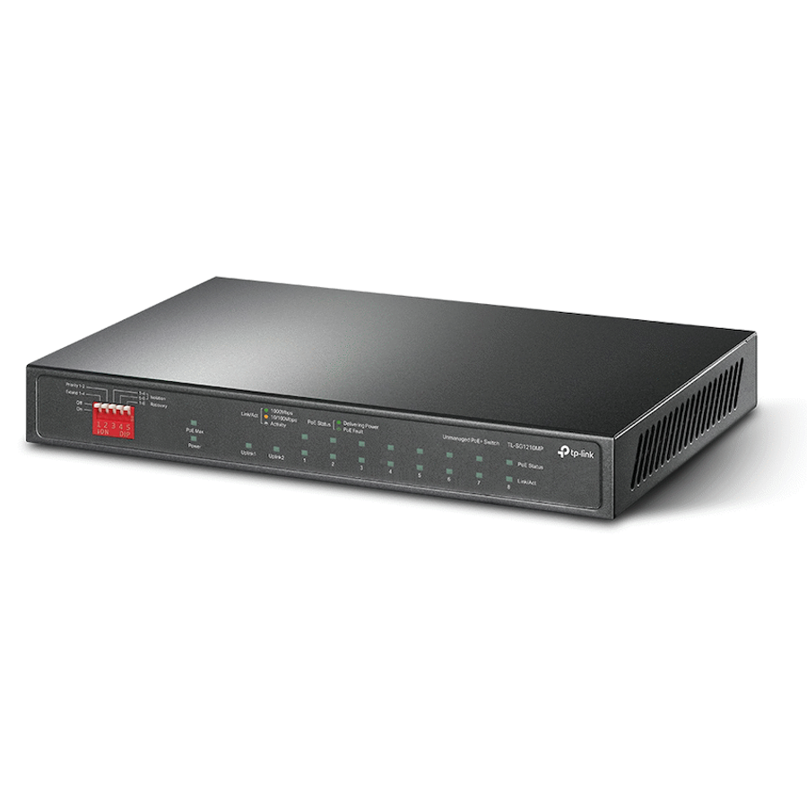 TP-Link TL-SG1210MP 10-Port Gigabit Desktop Switch with 8-Port PoE+