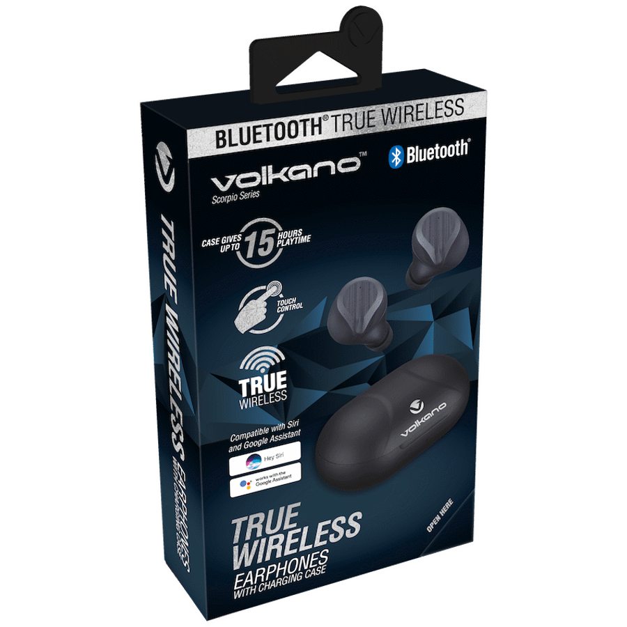 Volkano Scorpio Series True Wireless Earphones - Black