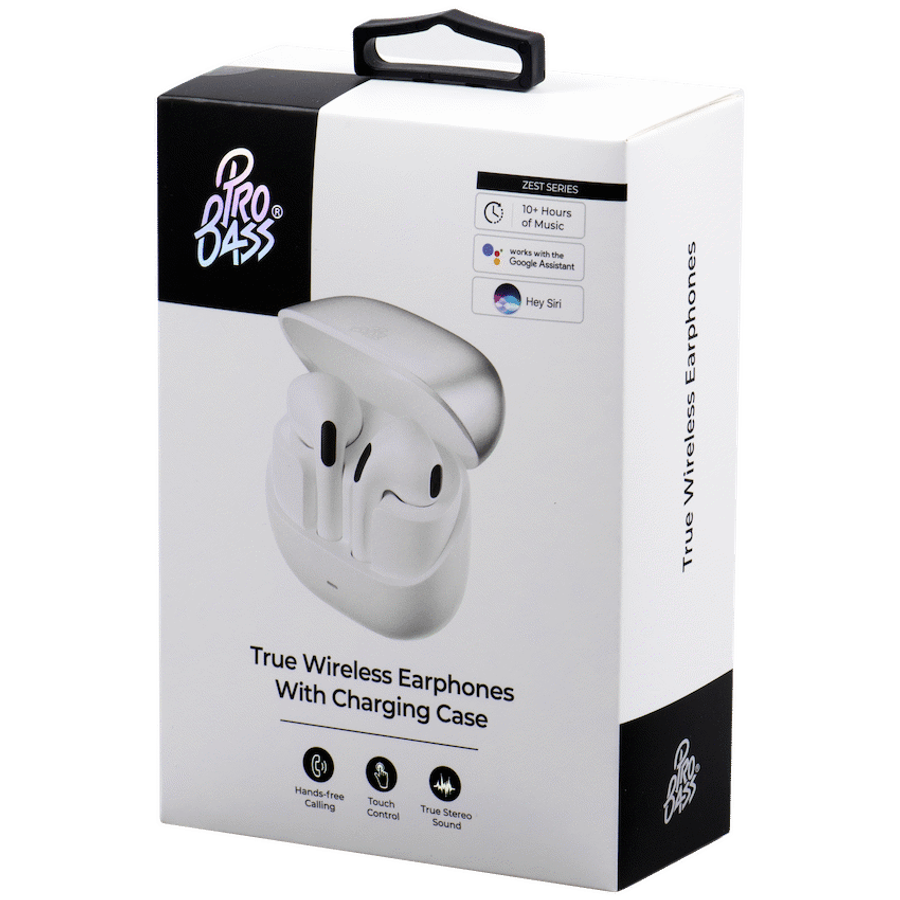Pro Bass Zest Series TWS Earphones - Silver