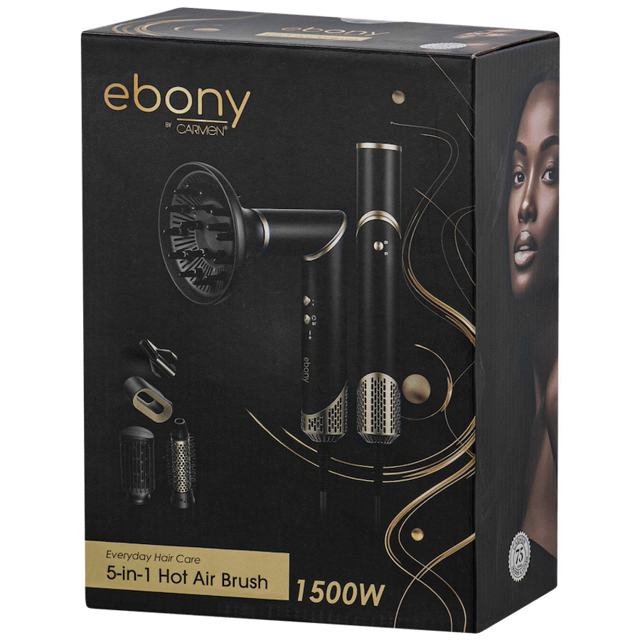 Carmen 5-in-1 Hot Air Brush - Ebony
