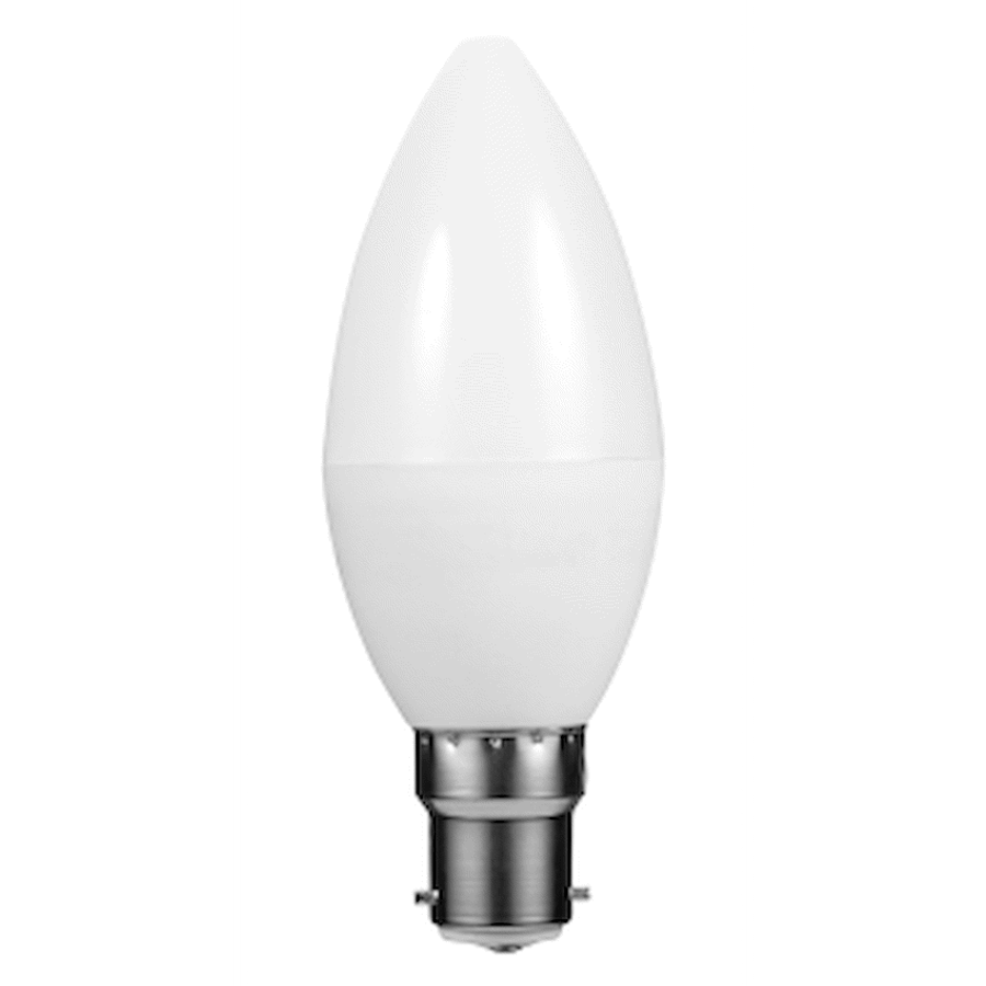 Switched 5w Candle LED Light Bulb B22 - Cool White