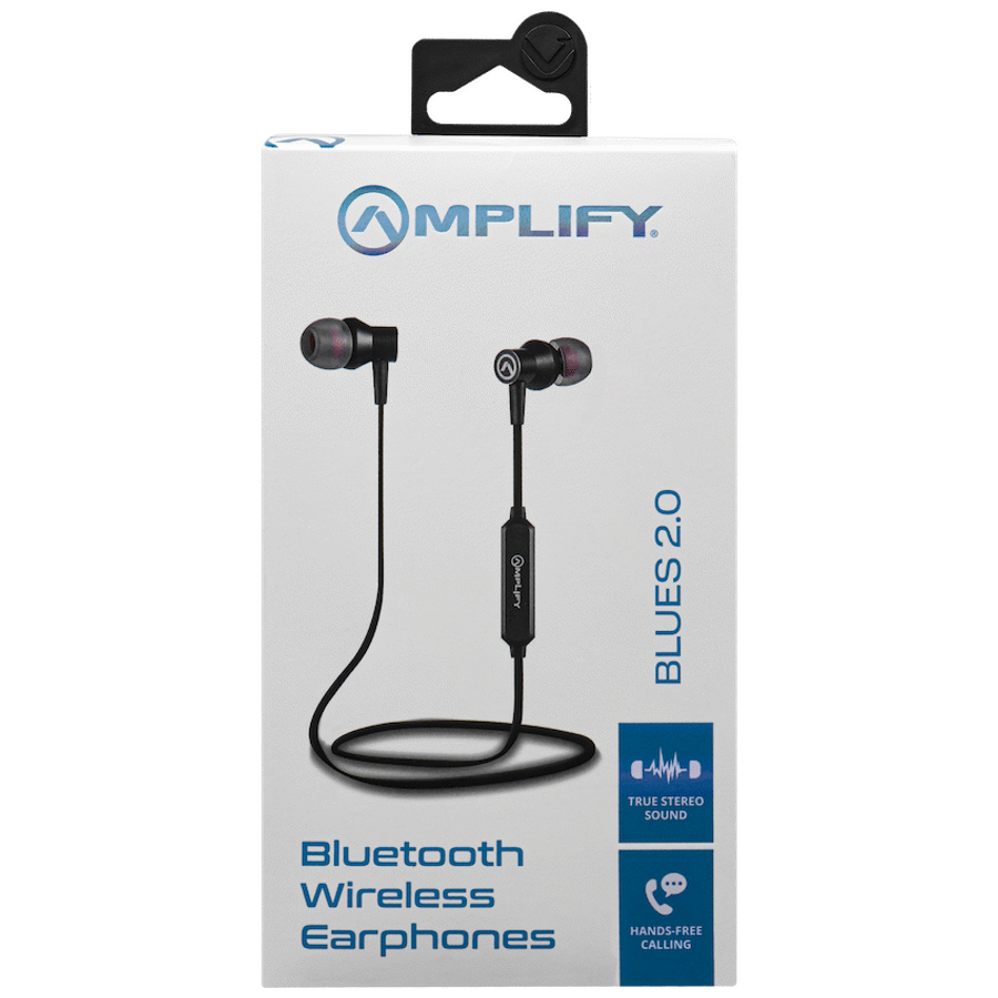 Amplify Blues 2.0 Bluetooth Earphones - Solid Black