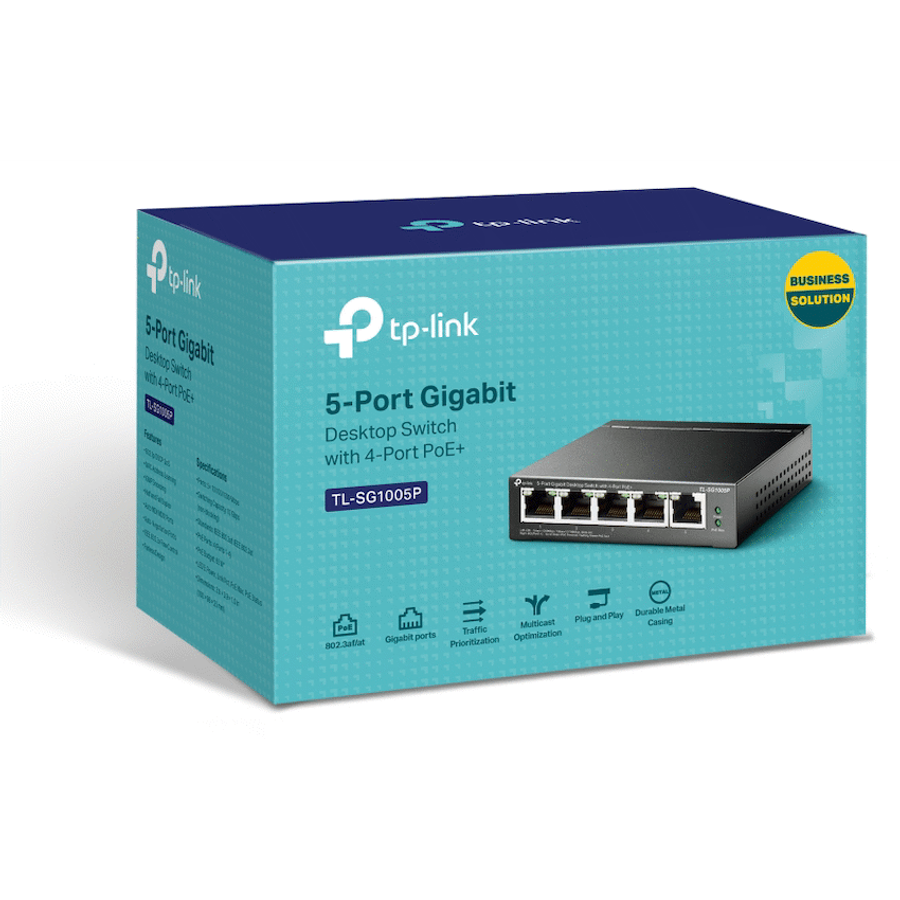 TP-Link TL-SG1005P 5-Port Gigabit Desktop Switch with 4-Port PoE+