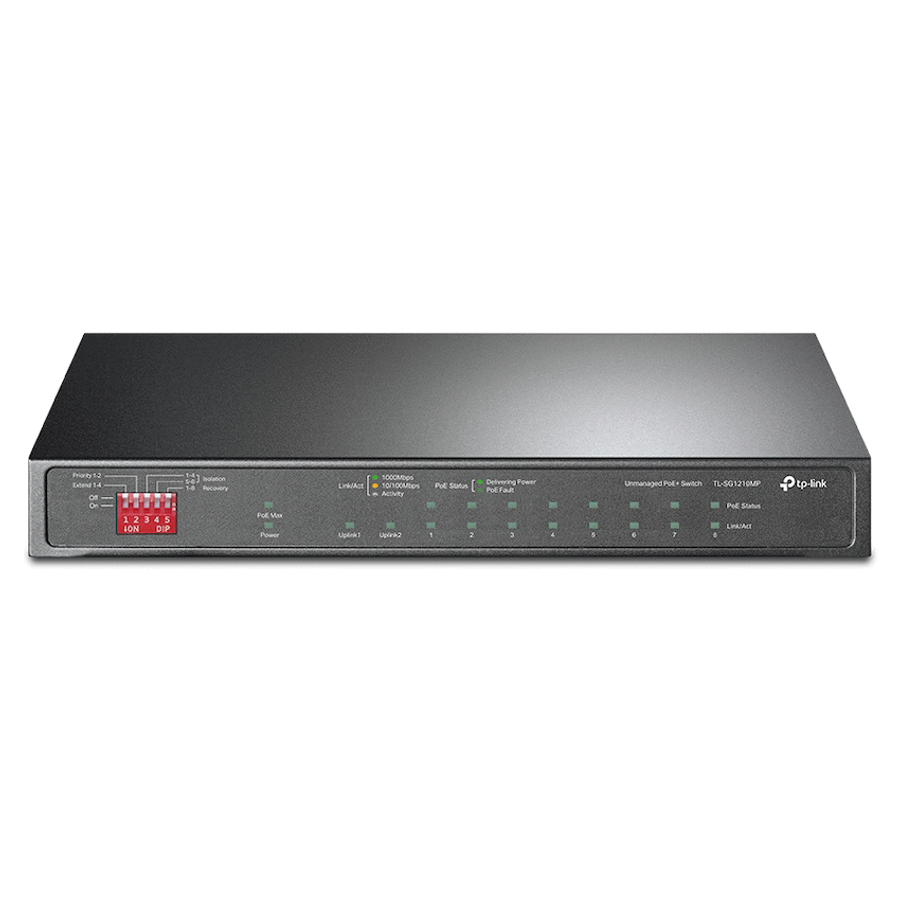 TP-Link TL-SG1210MP 10-Port Gigabit Desktop Switch with 8-Port PoE+