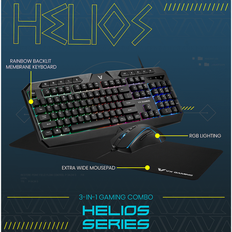 VX Gaming Helios Series 3-in-1 Gaming Combo