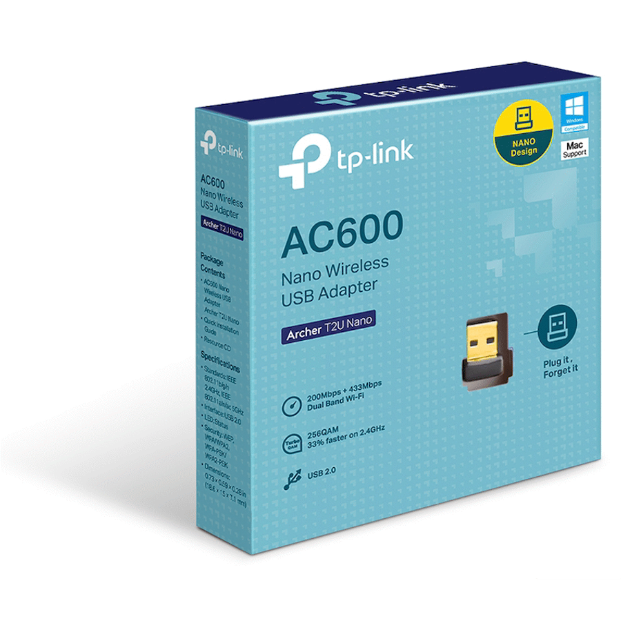 TP-Link Archer T2U Nano AC600 Wireless USB Adapter