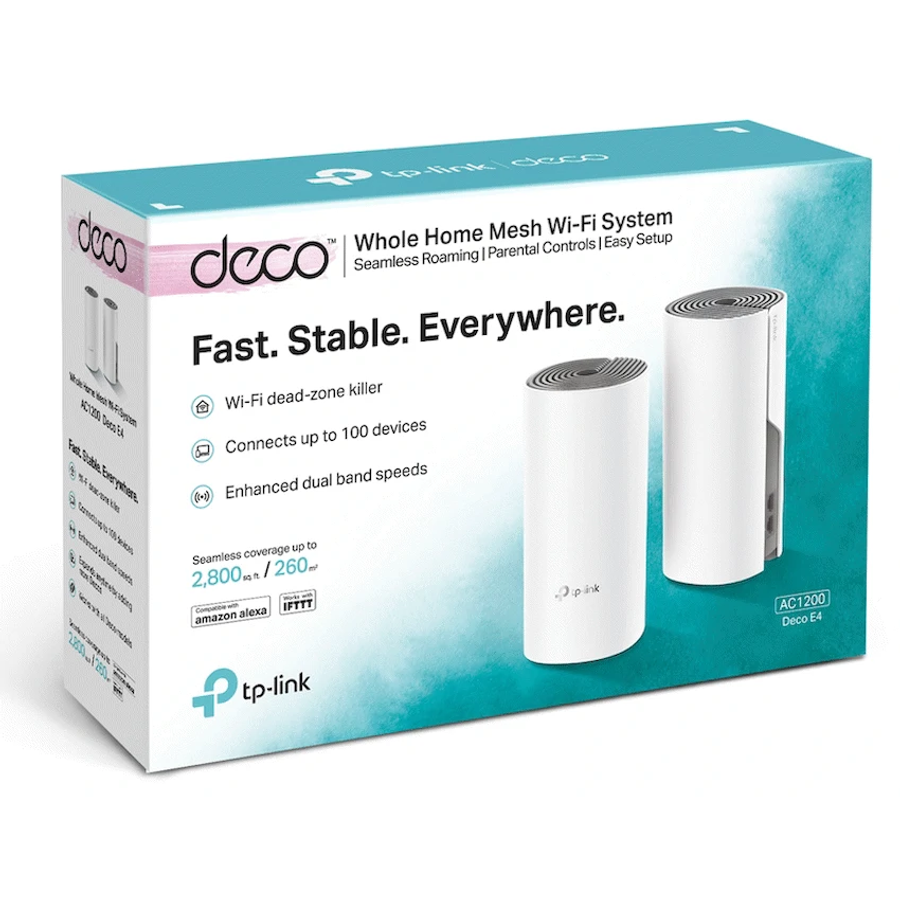 TP-Link Deco E4 (2-Pack) AC1200 Whole-Home Mesh Wi-Fi System