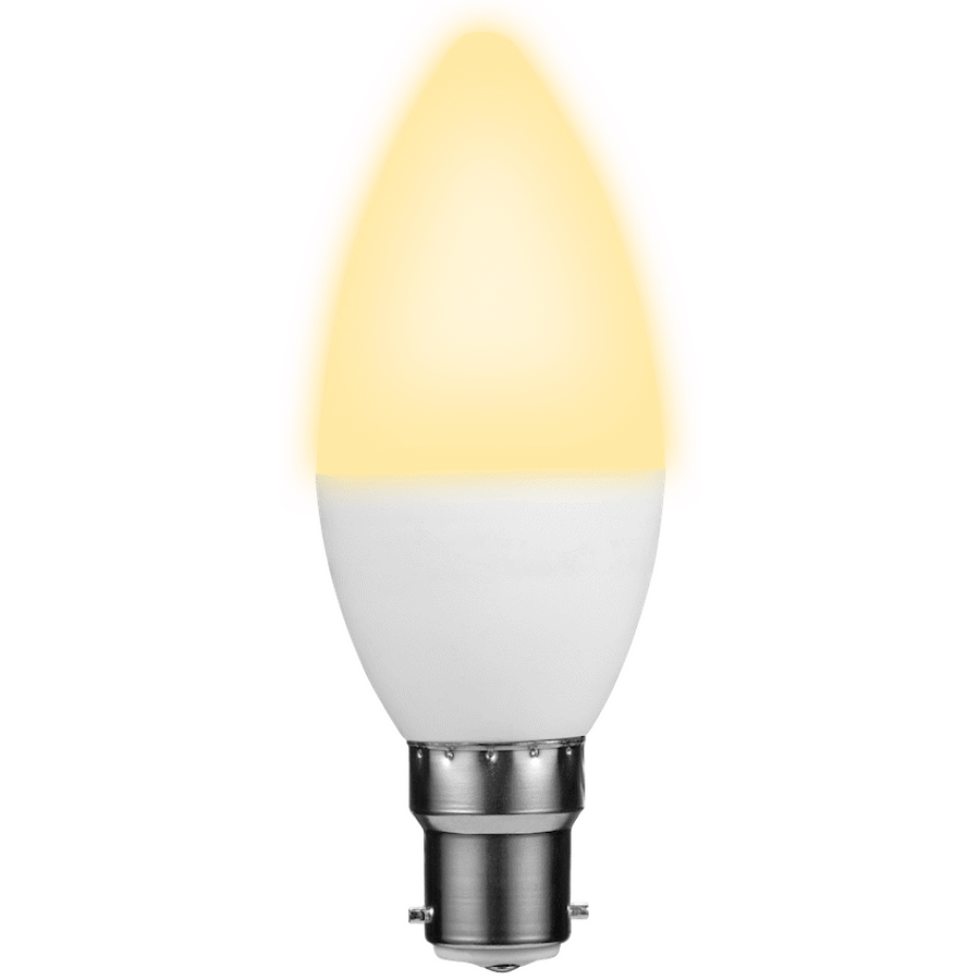 SWITCHED 5W Candle LED Light Bulb B22 - Warm White