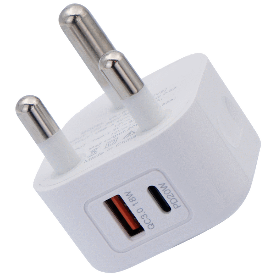Volkano Robust Series 3-Pin SA to 20w PD + QC 3.0 Wall Charger