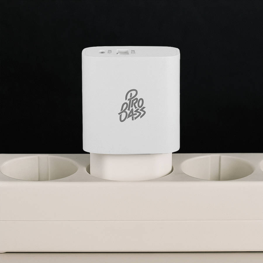 Pro Bass Rapidcharge Series 20w+18w Dual USB and Type-C Wall Charger - White