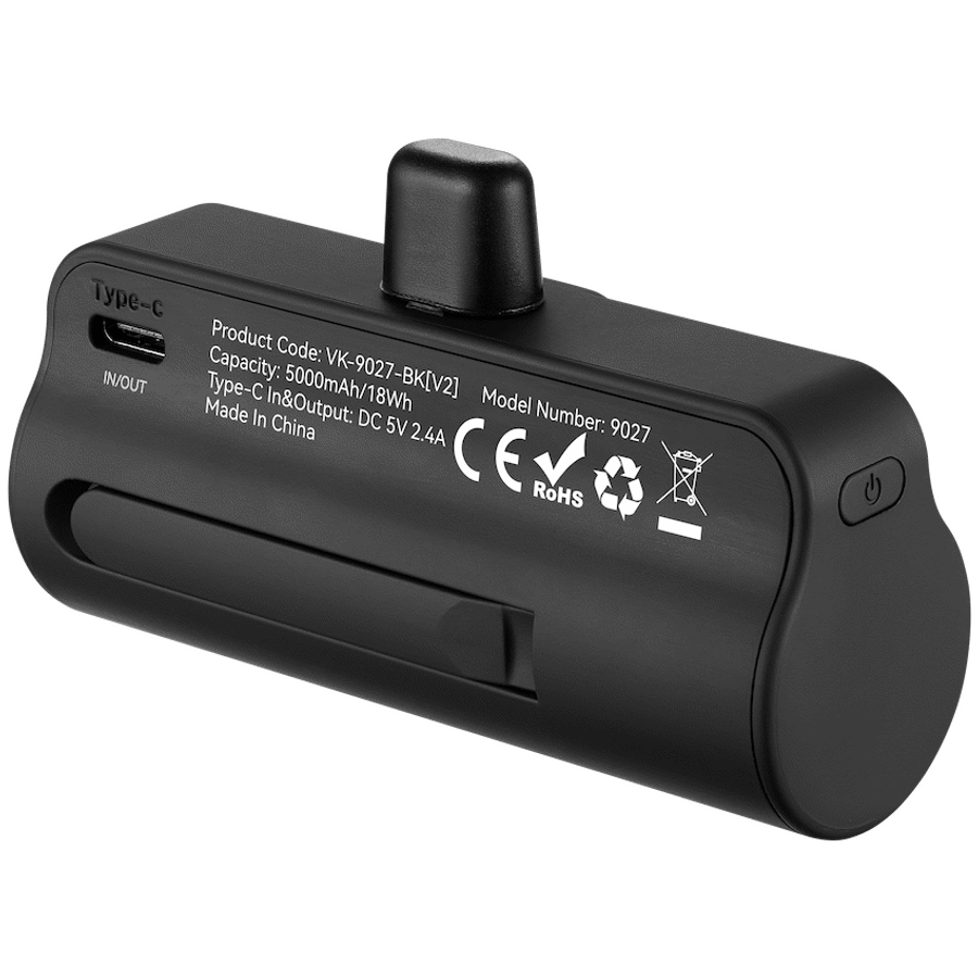 Volkano Relief Pro Power Bank - 5000mAh Type-C Direct Plug-In