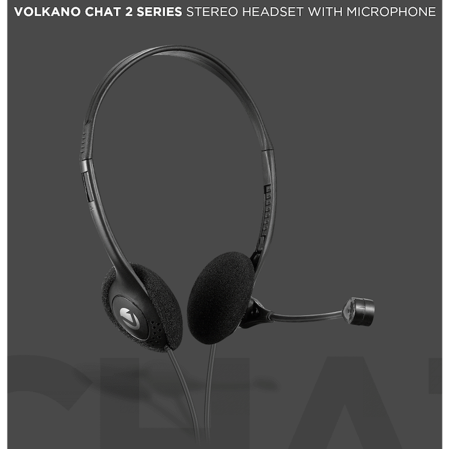 Volkano Chat 2 Stereo Headset with Boom Microphone