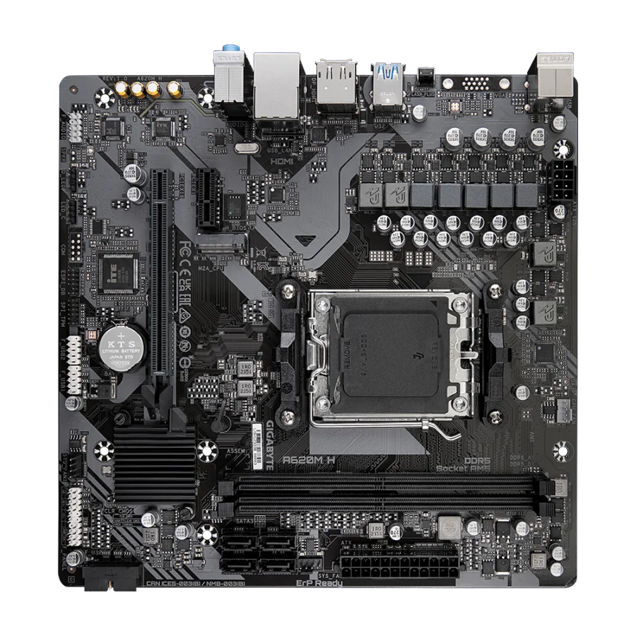 GIGABYTE AMD A620 Chipset for AMD AM5; 2x Dual DDR5; 1x M2; HDMI; DP; mATX.