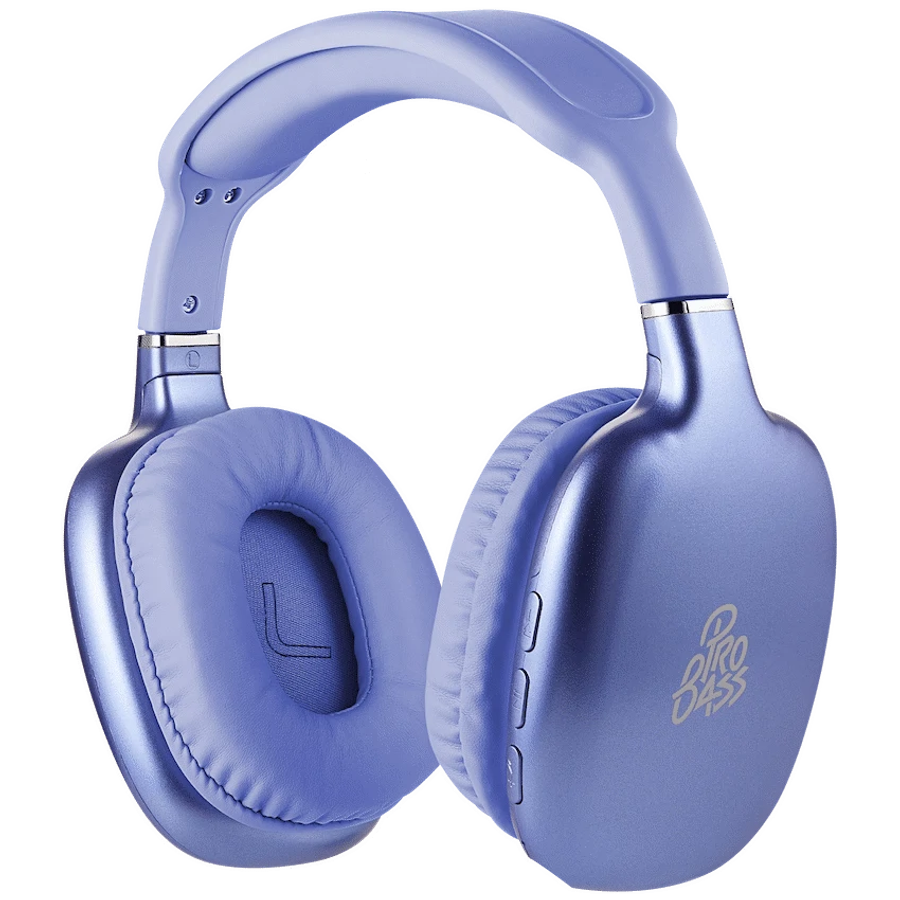 Pro Bass Retro Bluetooth Wireless Headphone with PU Case - Purple