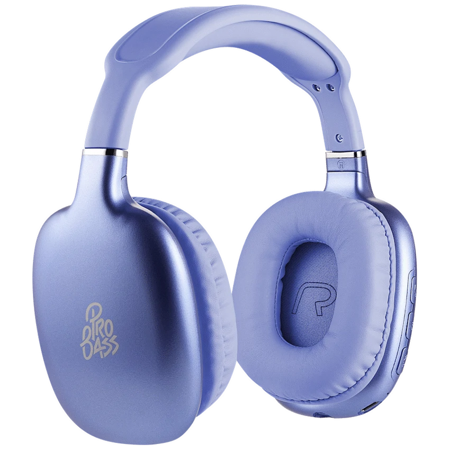 Pro Bass Retro Bluetooth Wireless Headphone with PU Case - Purple