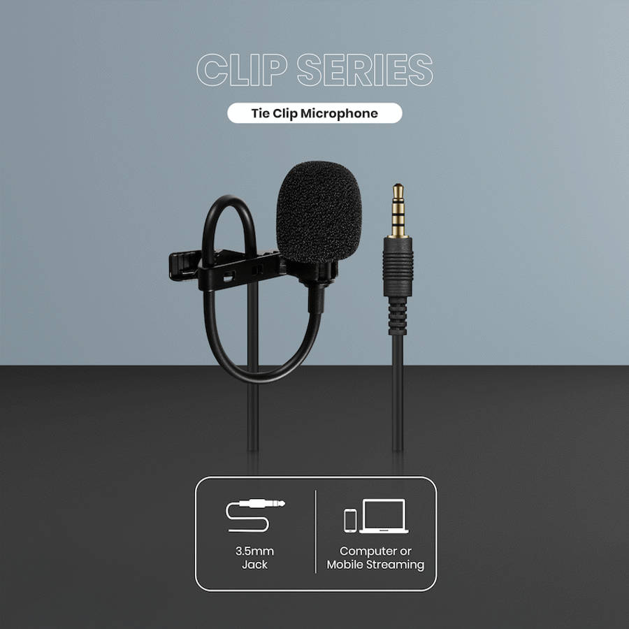Volkano Clip series 3.5mm Tieclip Microphone