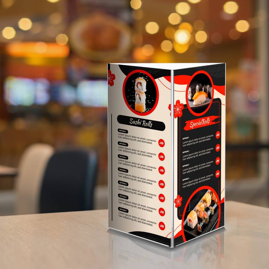 A5 Three Sided Acrylic Table Talker