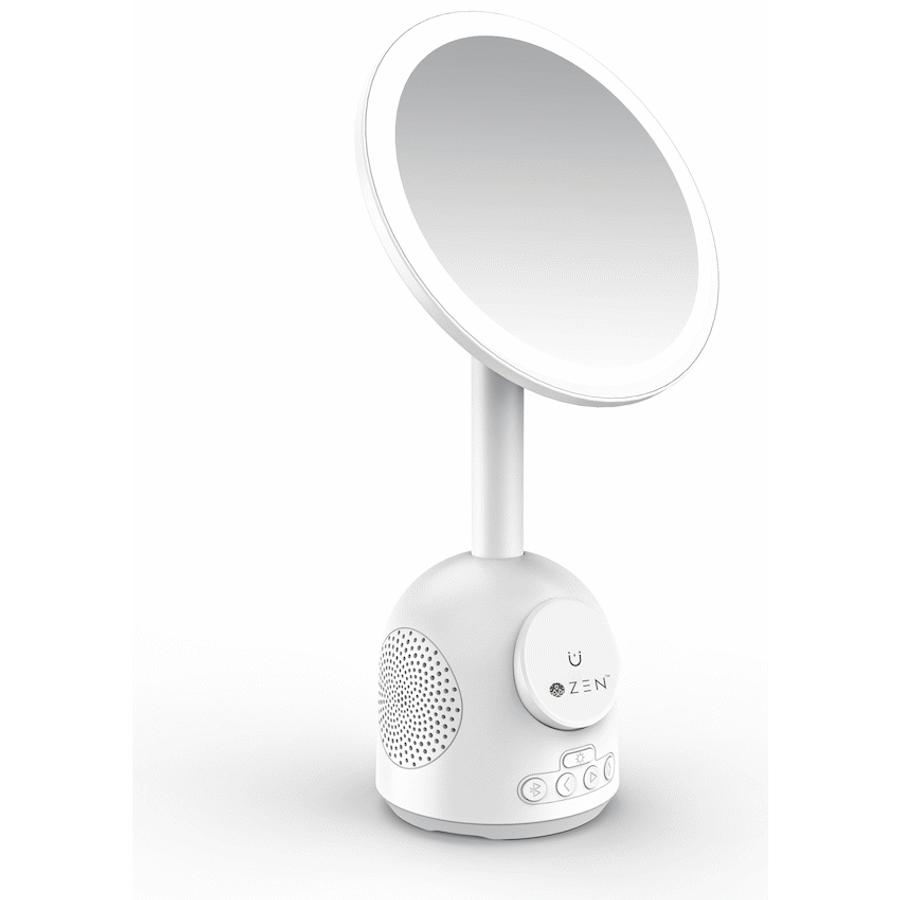 ZEN Unify Series Wireless Phone Charger with Bluetooth Speaker and Mirror - White