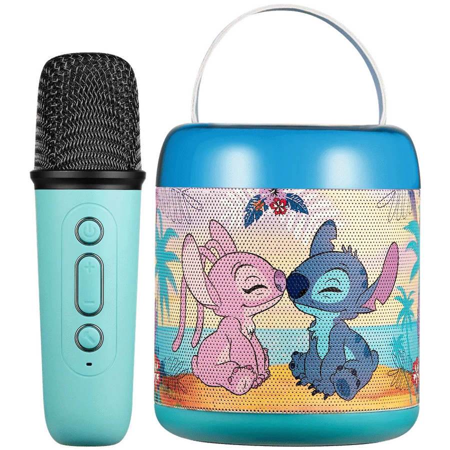 Disney Stitch Cylinder Karaoke Speaker with Bluetooth Microphone