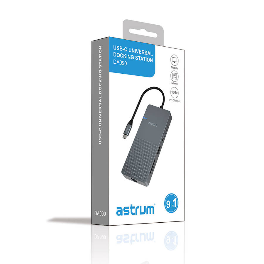 9 IN 1 USB-C HDMI VGA RJ45 TF PD - DA090