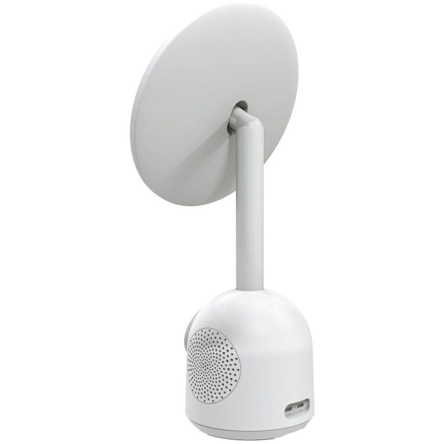 ZEN Unify Series Wireless Phone Charger with Bluetooth Speaker and Mirror - White